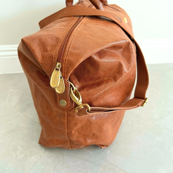 Diane Von Furstenberg Tan Faux Leather Oversize Travel Weekender Shoulder Bag - Picture 7 of 13